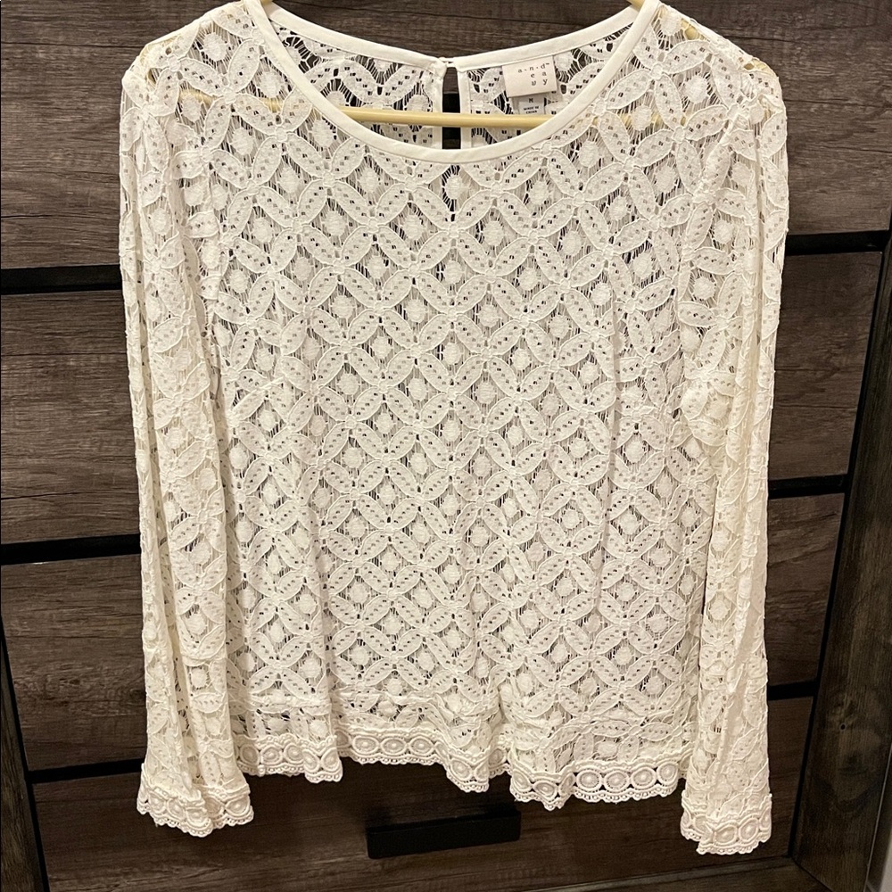 A New Day White Lace Blouse